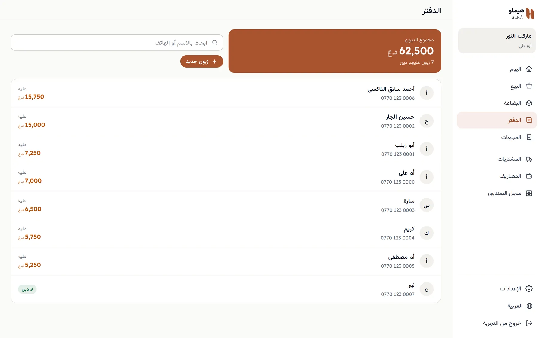دفتر الديون، بلا دفتر.
